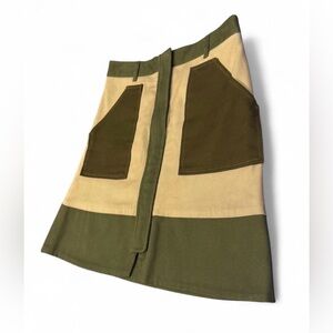 Anthropologie Holding Horses Colorblock Utility Mini Skirt 0 NWOT